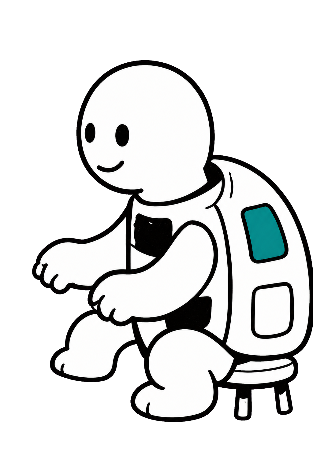 Turtao seated beside the app, ready to put connected AI to work