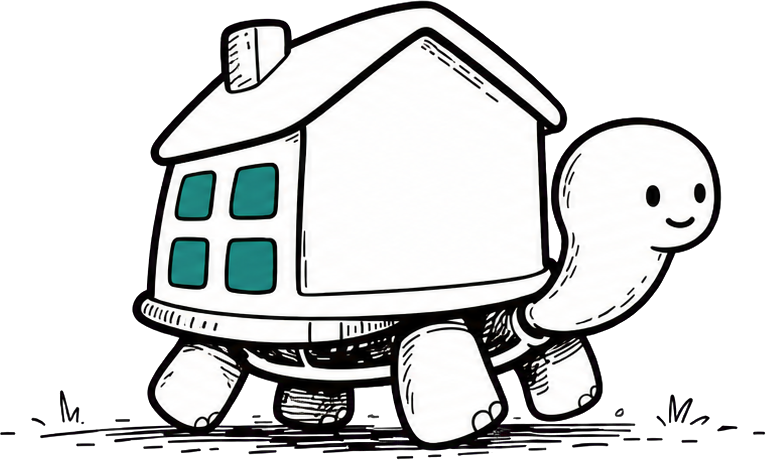 Turtao carrying a little house as its shell